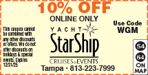 Discount Coupon for Yacht StarShip Cruises
